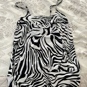 Black and White Zebra Print Women's Top